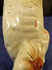 ANTIQUE PAIR OF 19TH CENTURY STAFFORDSHIRE WHITE & RED SPANIELS 13